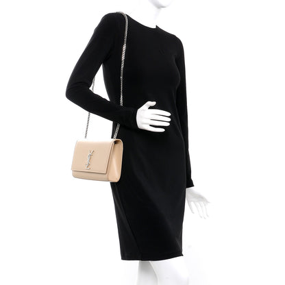 Saint Laurent Grain De Poudre Medium Monogram Kate Satchel Nude Powder 2 of 7