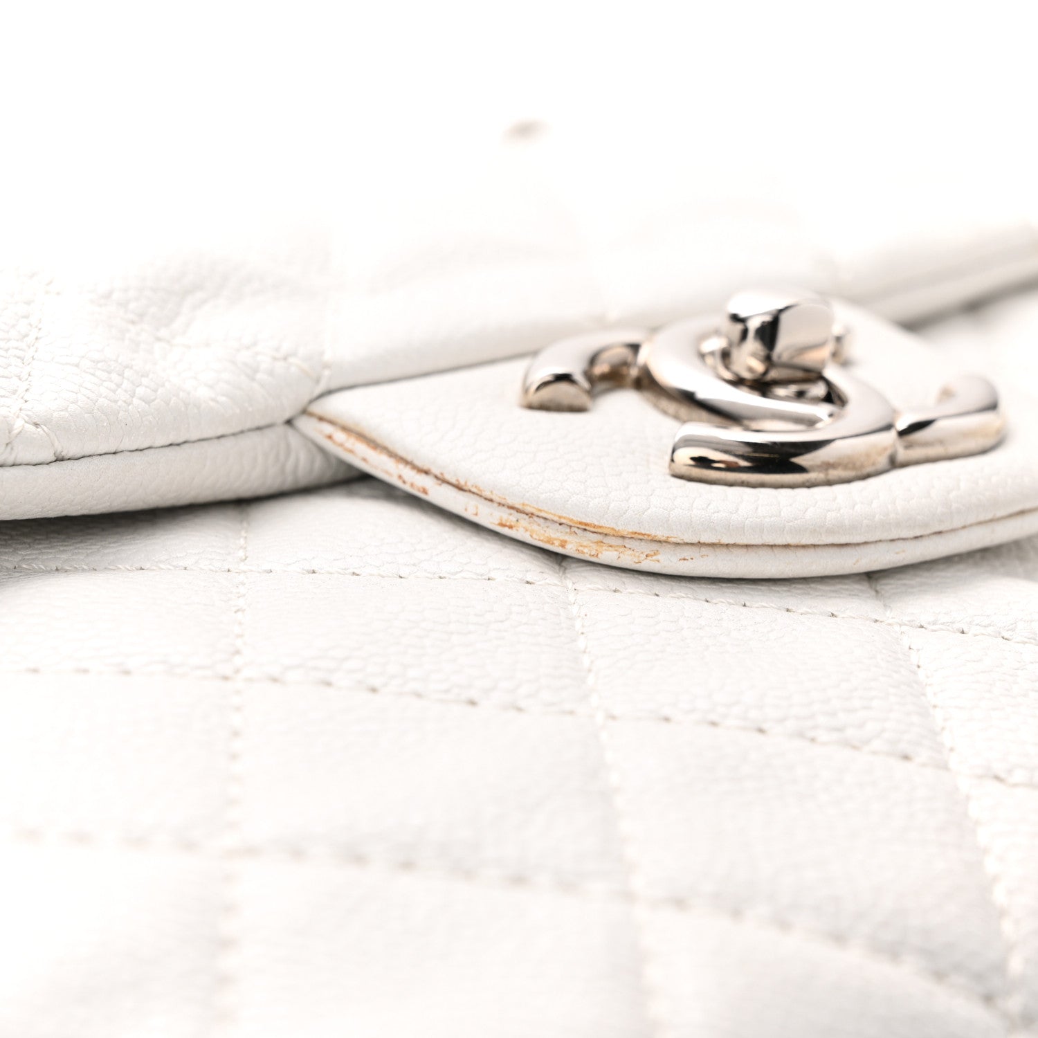 Chanel Caviar Quilted Maxi Single Flap White 17 of 17