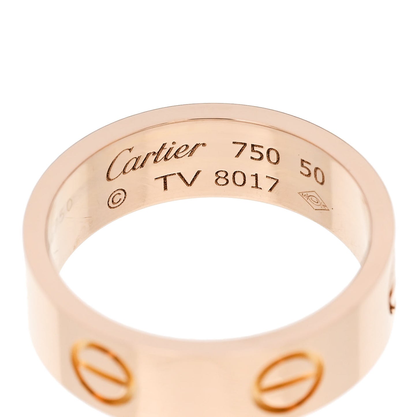 18K Pink Gold 5.5mm LOVE Ring 50 5.25