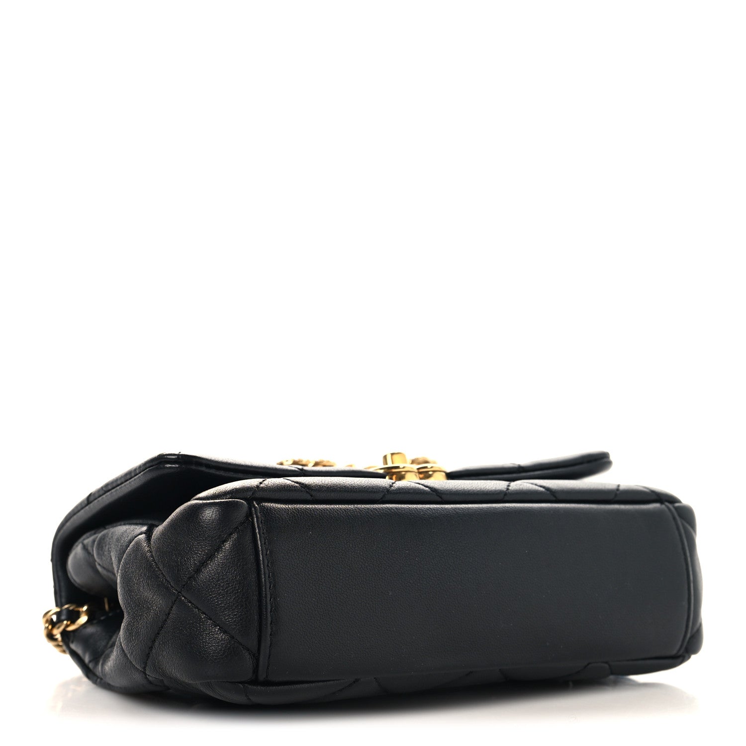 Chanel Lambskin Quilted Mini CC Crystal Logo Chain Flap Black 4 of 10