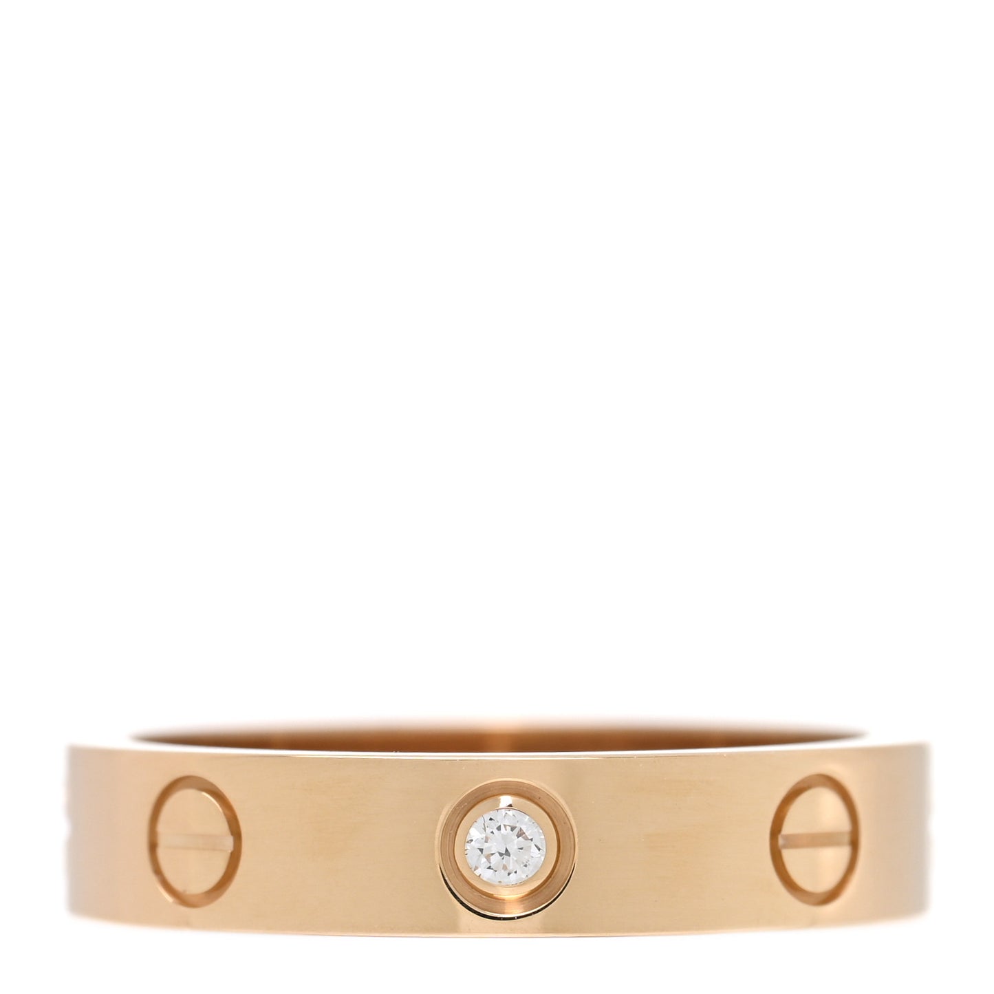 18K Yellow Gold Diamond 4mm LOVE Wedding Band Ring 52 6