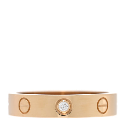 Cartier 18K Yellow Gold Diamond 4mm LOVE Wedding Band Ring 52 6 1 of 5