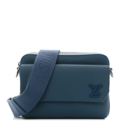 Louis Vuitton Calfskin Aerogram Fastline Messenger Bleu Atlantique 1 of 9