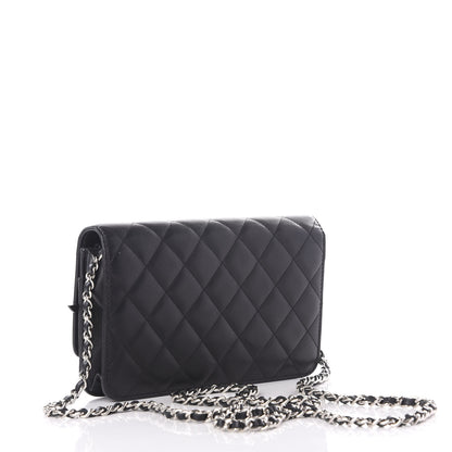 Chanel Calfskin Quilted Wallet On Chain WOC Black 2 of 12