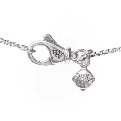David Yurman Sterling Silver Diamond Open Heart Cable Necklace 4 of 4