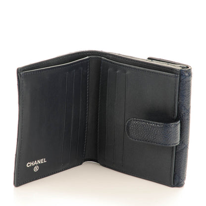 Chanel Caviar Quilted Compact French Flap Wallet Marine 5 of 9
