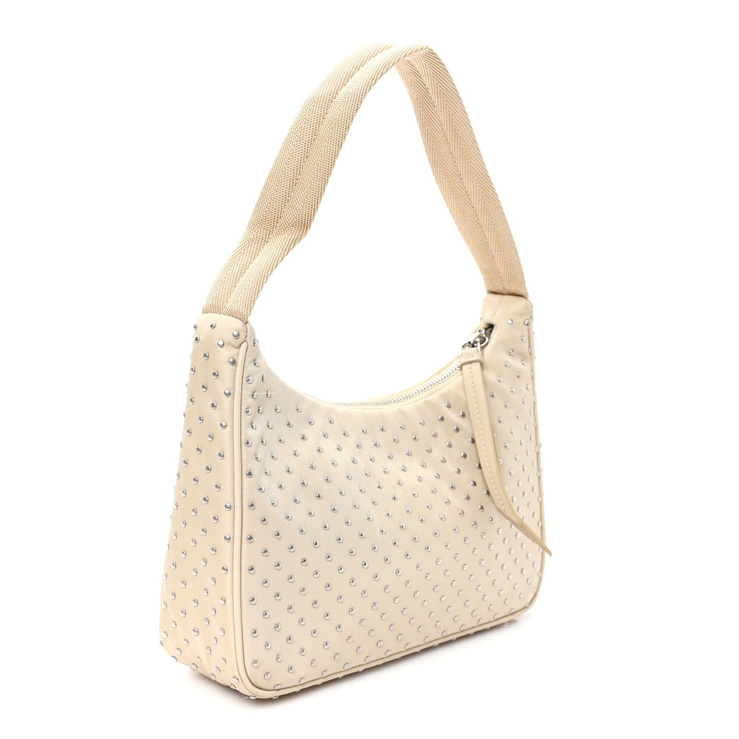 Tessuto Nylon Studded Mini Re-Edition Bag Deserto