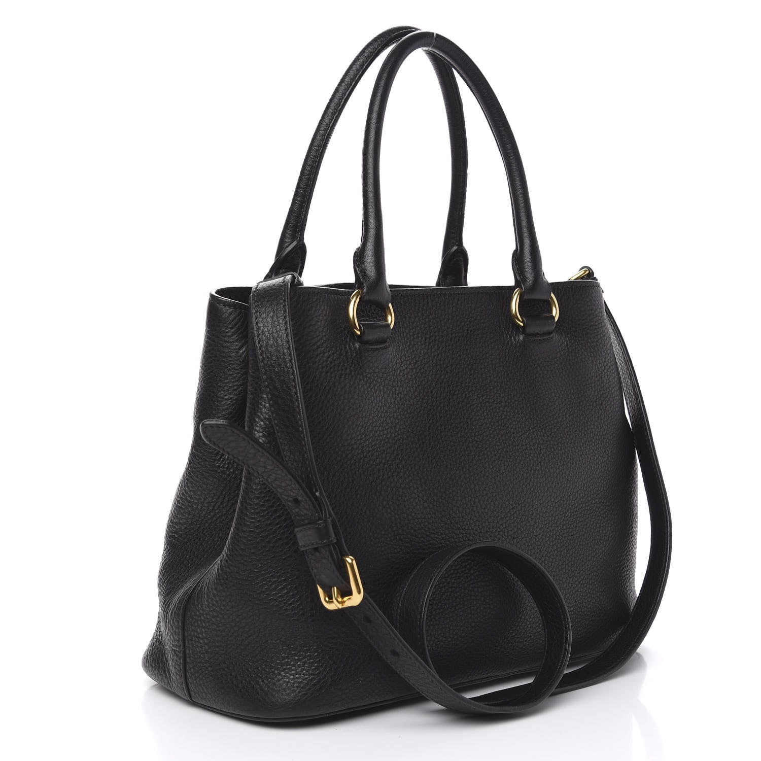 Prada Vitello Daino Tote Black 4 of 12