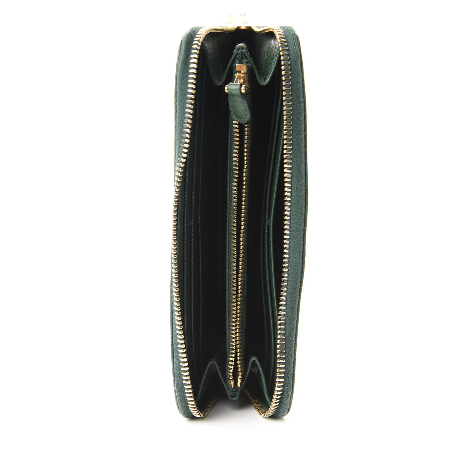 Prada Saffiano Metal Zip Around Wallet Biliardo 5 of 9
