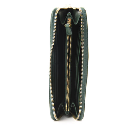 Prada Saffiano Metal Zip Around Wallet Biliardo 5 of 9