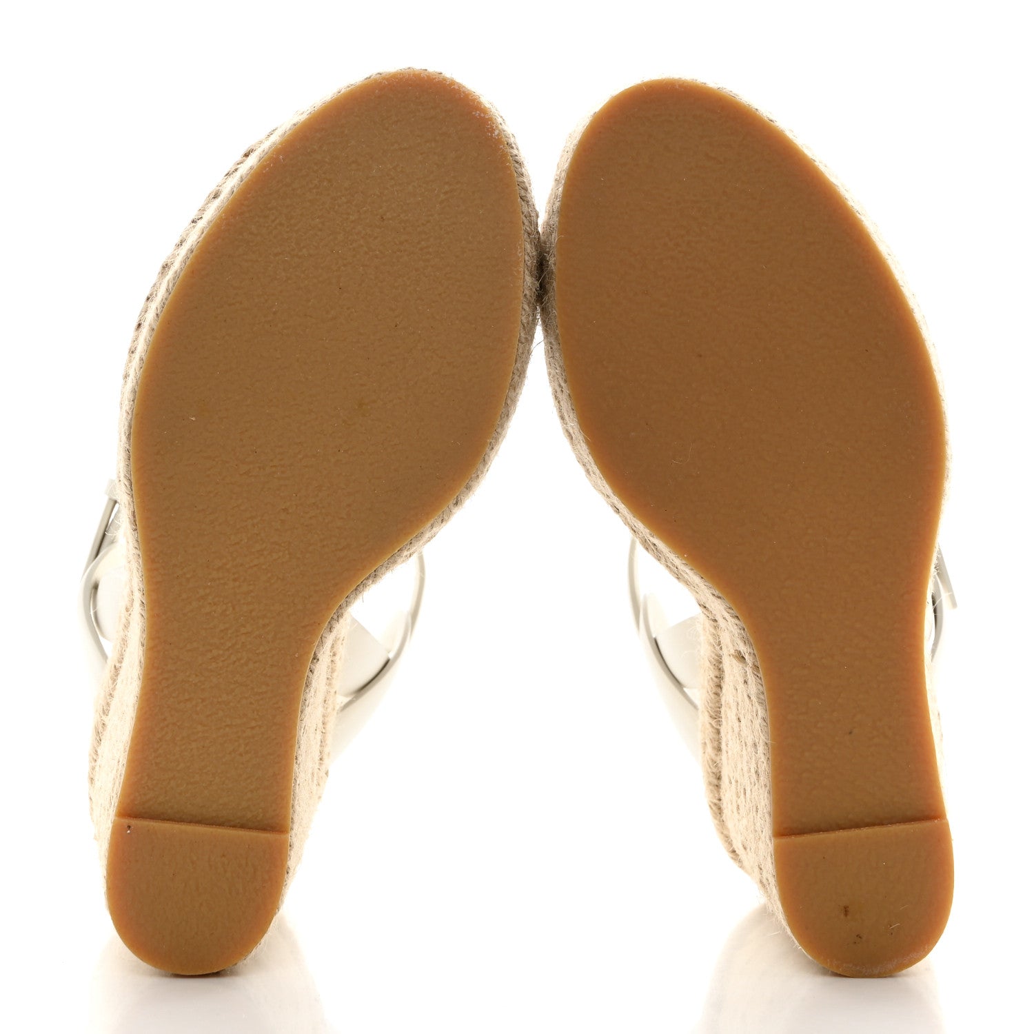 Saint Laurent Calfskin Tribute 95 Platform Espadrille Wedge Sandals 38 Porcellana 5 of 9