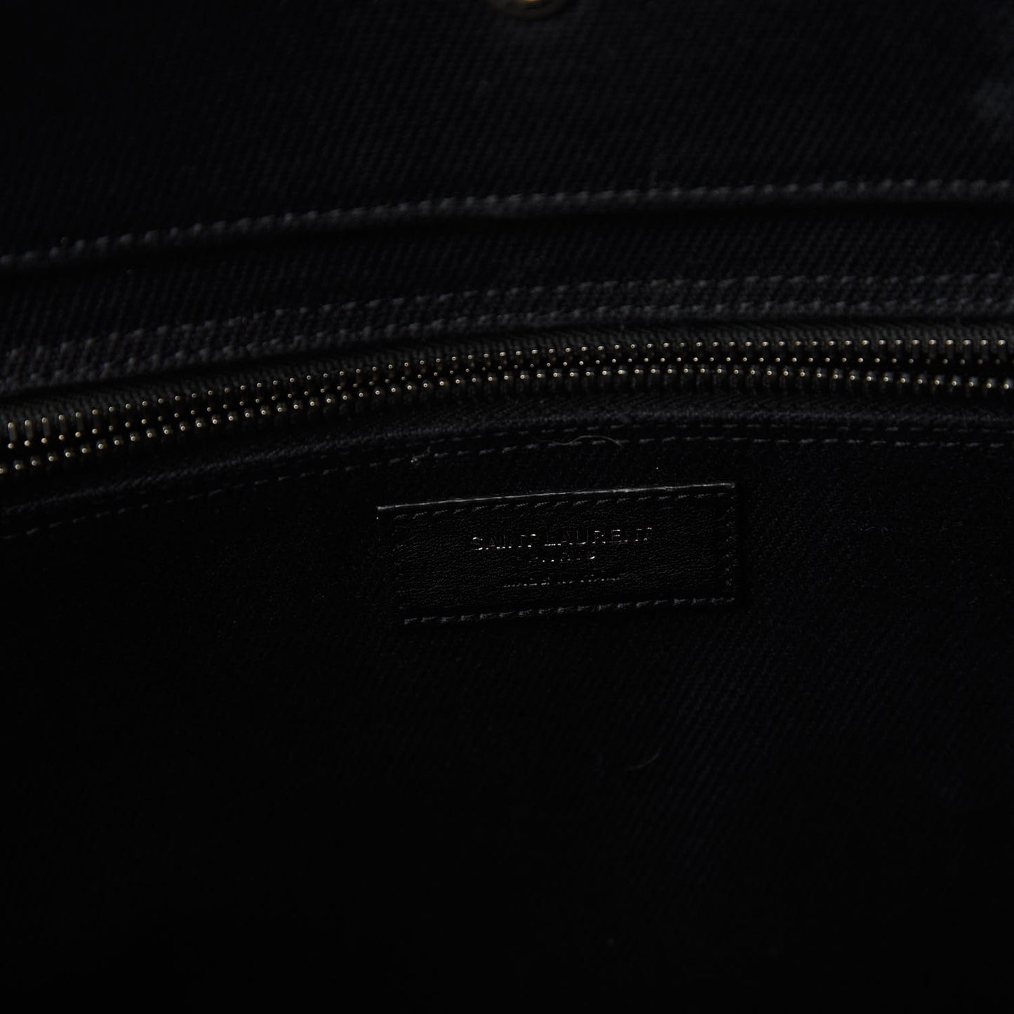 Linen Calfskin Rive Gauche Tote Black