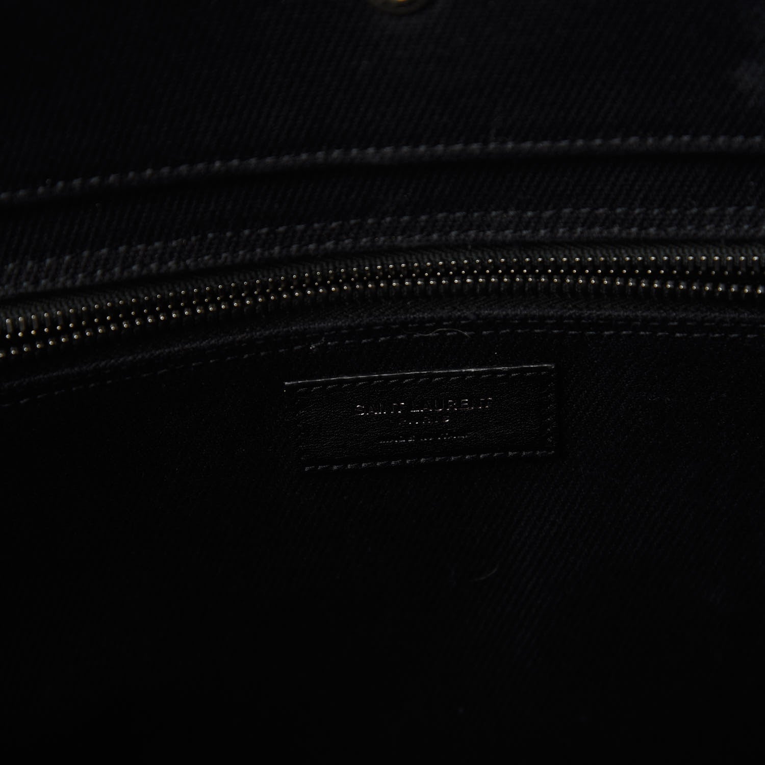 Saint Laurent Linen Calfskin Rive Gauche Tote Black 8 of 10