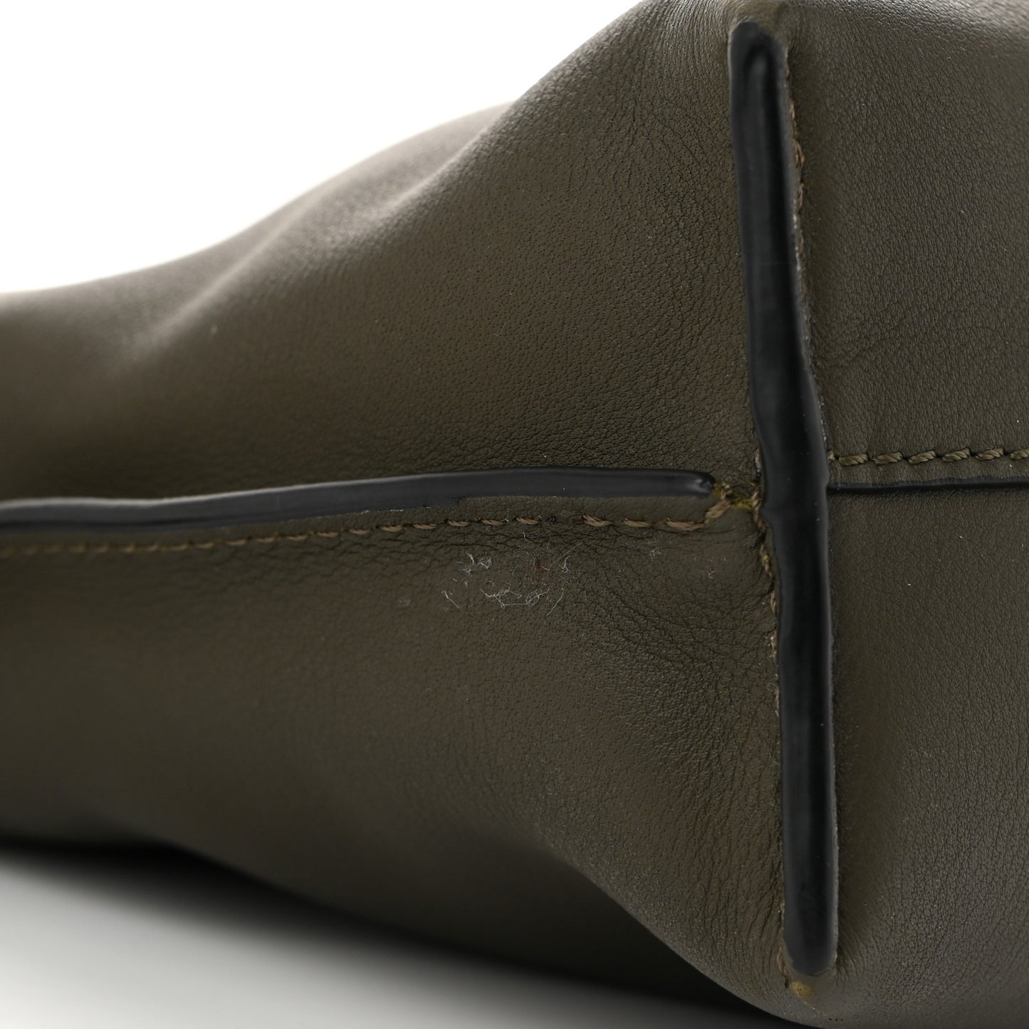 Calfskin Mini Flamenco Knot Clutch Vintage Khaki