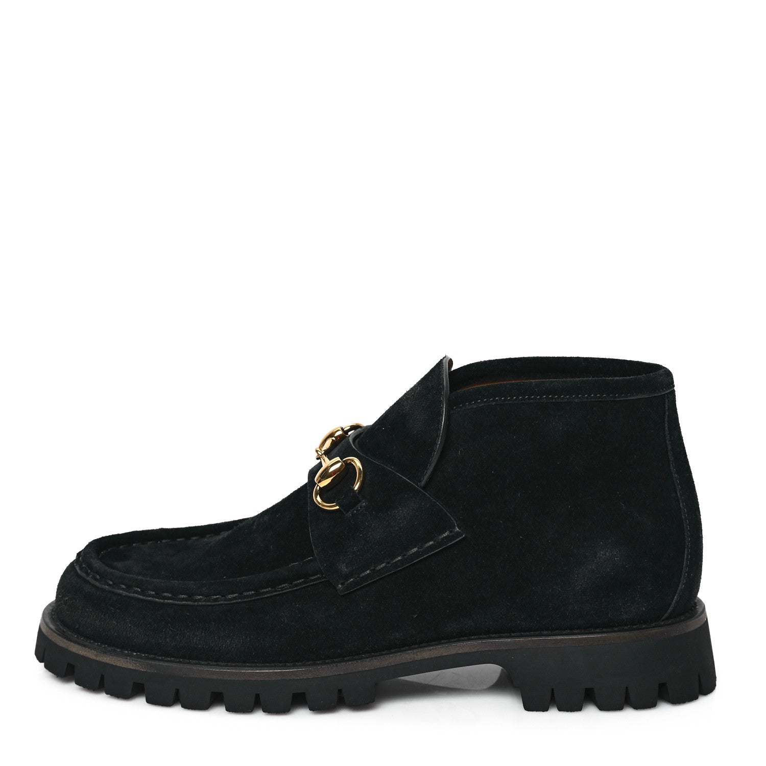 Gucci Suede Horsebit Womens Ankle Boots 38 Black 1 of 8