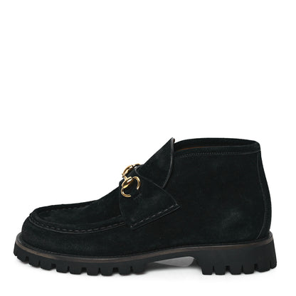 Gucci Suede Horsebit Womens Ankle Boots 38 Black 1 of 8