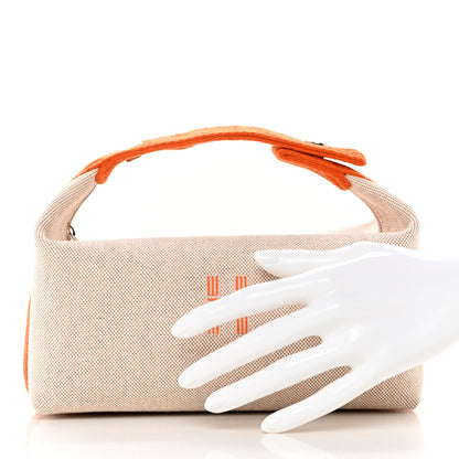 Hermes Canvas Small Bride-A-Brac Pouch Natural Orange 2 of 7