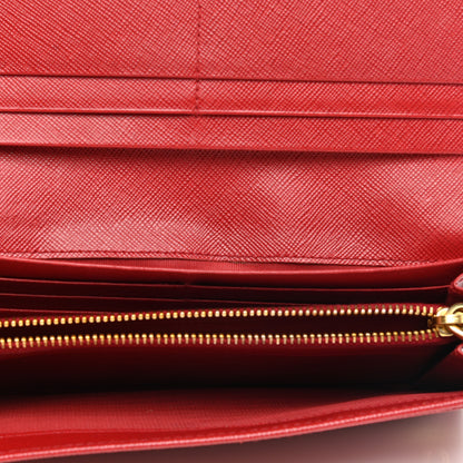 Prada Saffiano Fiocco Bow Continental Wallet Fuoco 5 of 13