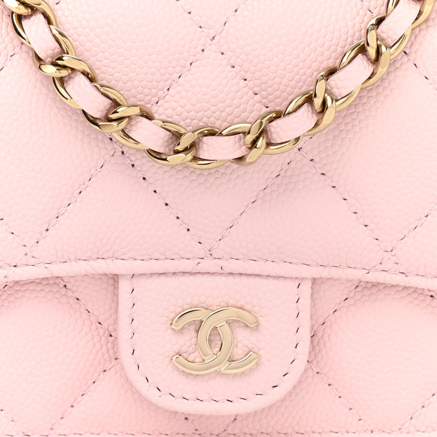 Caviar Quilted Mini Chain Bag Pink