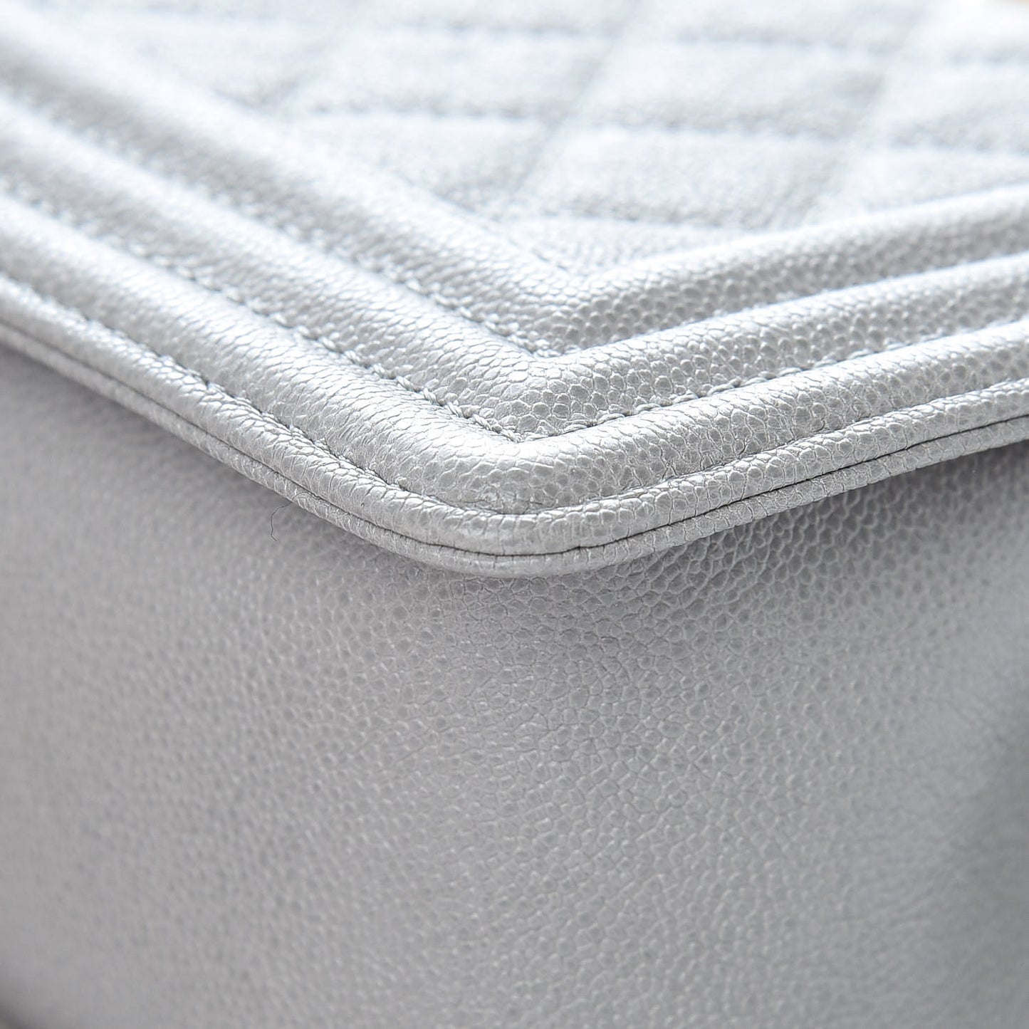Caviar Quilted Small Boy Flap Grey