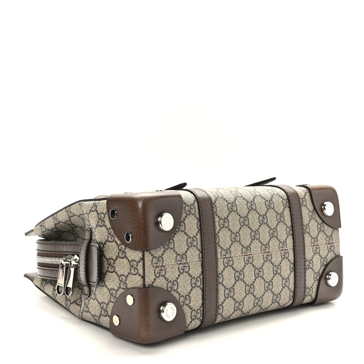 GG Supreme Monogram Textured Dollar Calfskin Small Detail Tote Beige Ebony New Acero