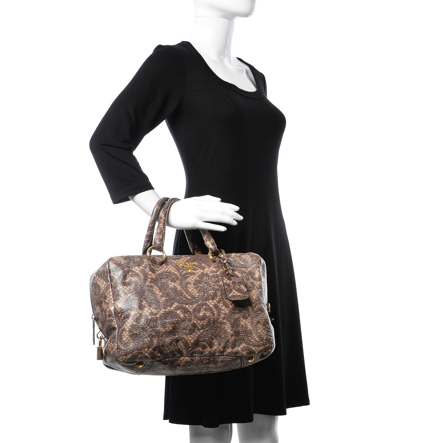 Cervo Lux Print Lace Bauletto Bag Blond