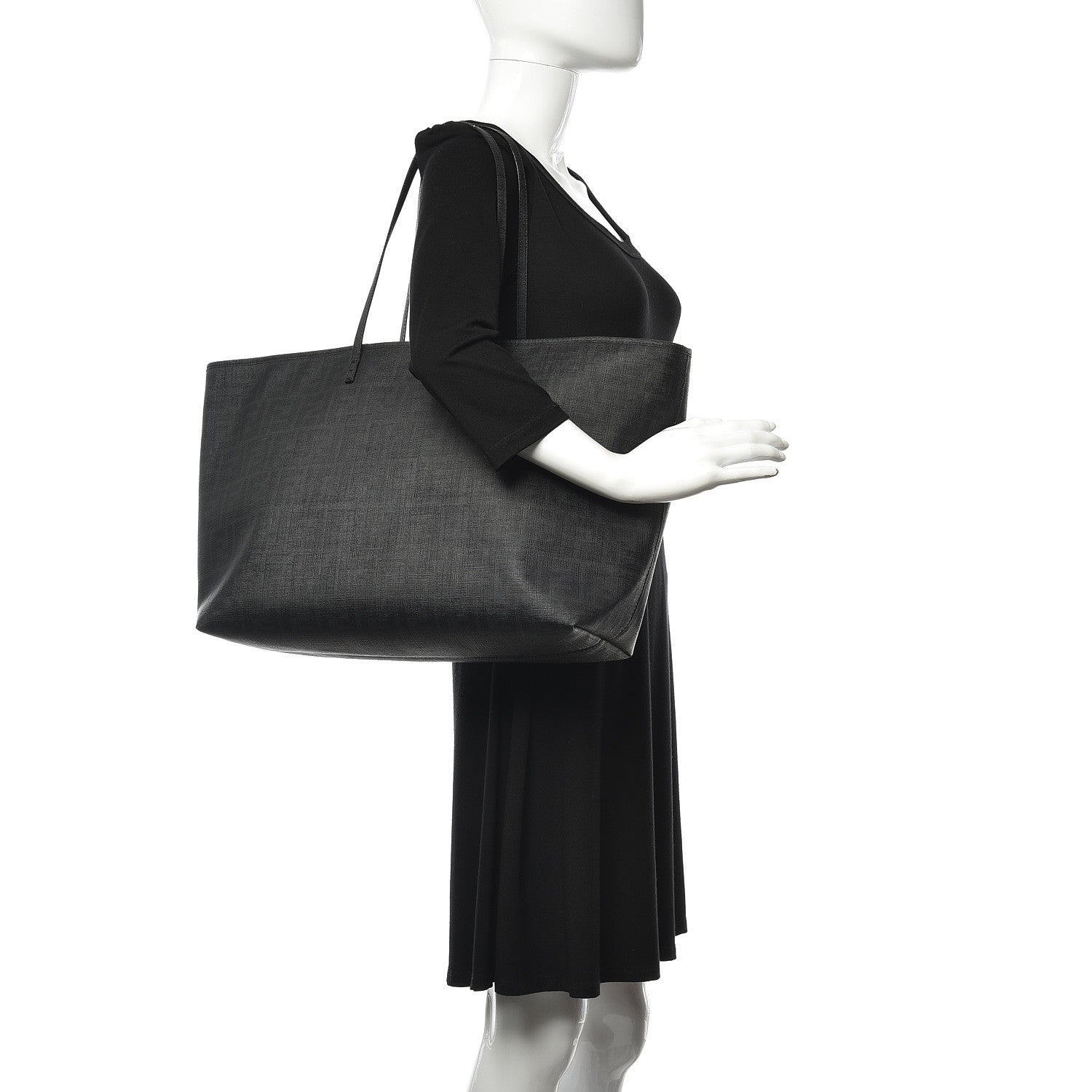 Fendi Zucca Spalmati Large Roll Tote Black 2 of 13