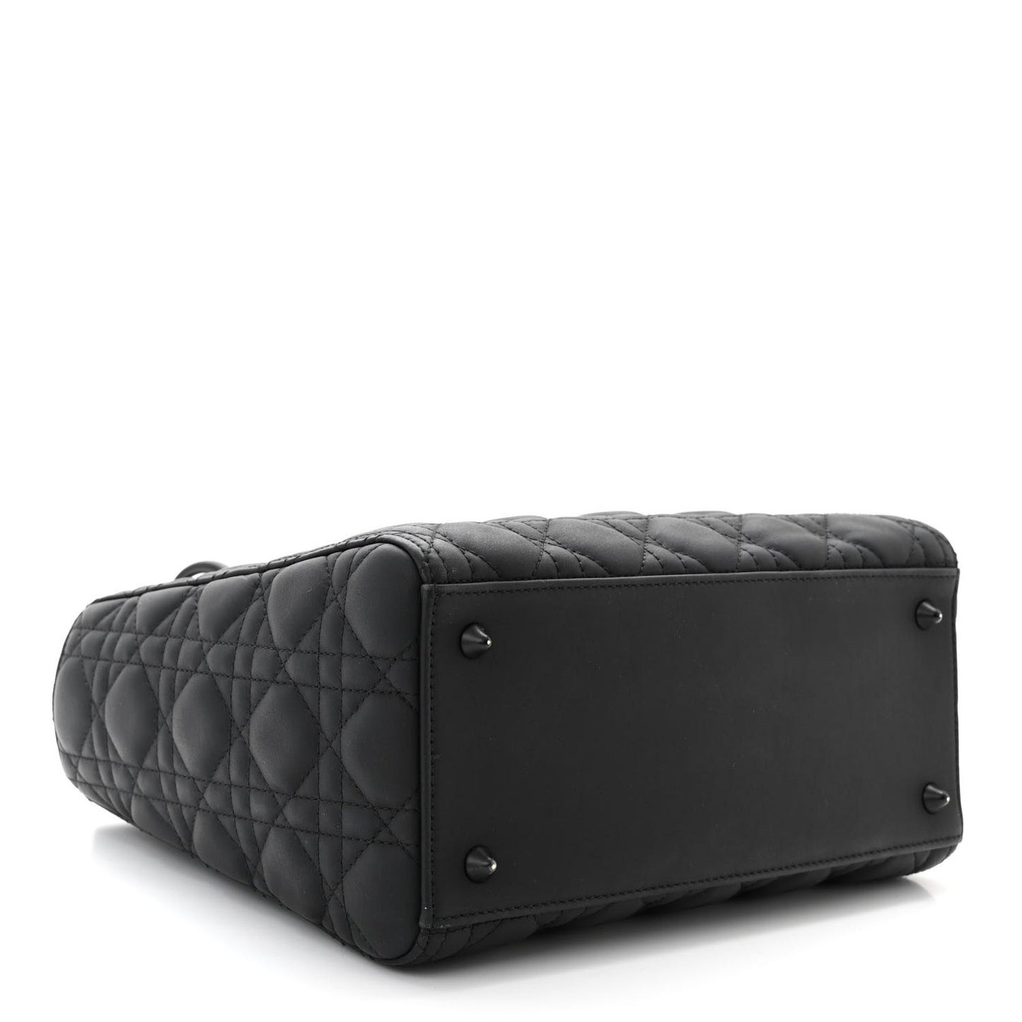 Ultra Matte Calfskin Cannage Medium Lady Dior Black
