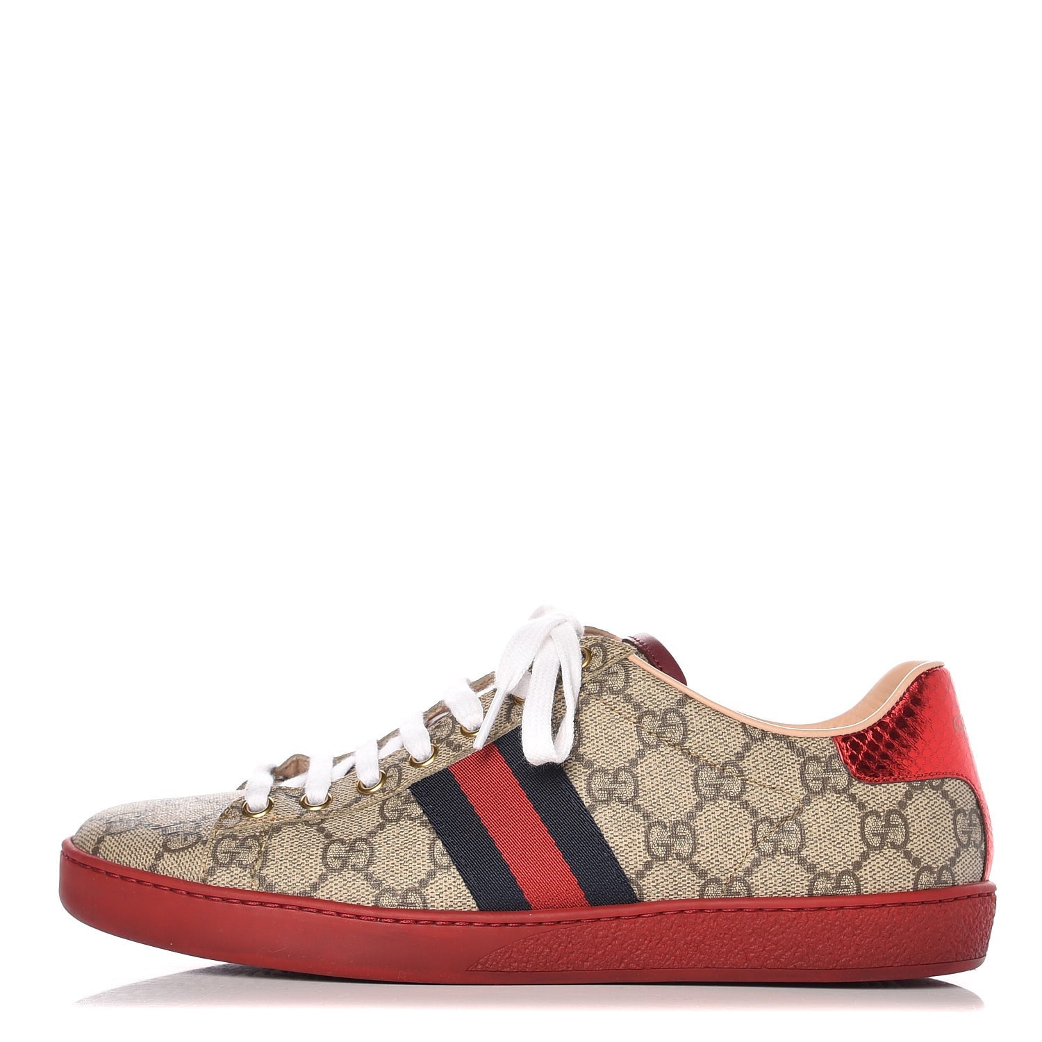 Gucci GG Supreme Monogram Ayers Web Ace Sneakers 38 1 of 10