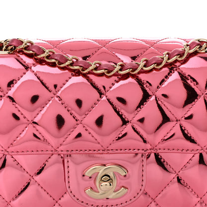 Chanel Mirror Calfskin Metallic Lambskin Quilted Hollywood Boulevard Mini Flap With Star Coin Purse Pink 9 of 13