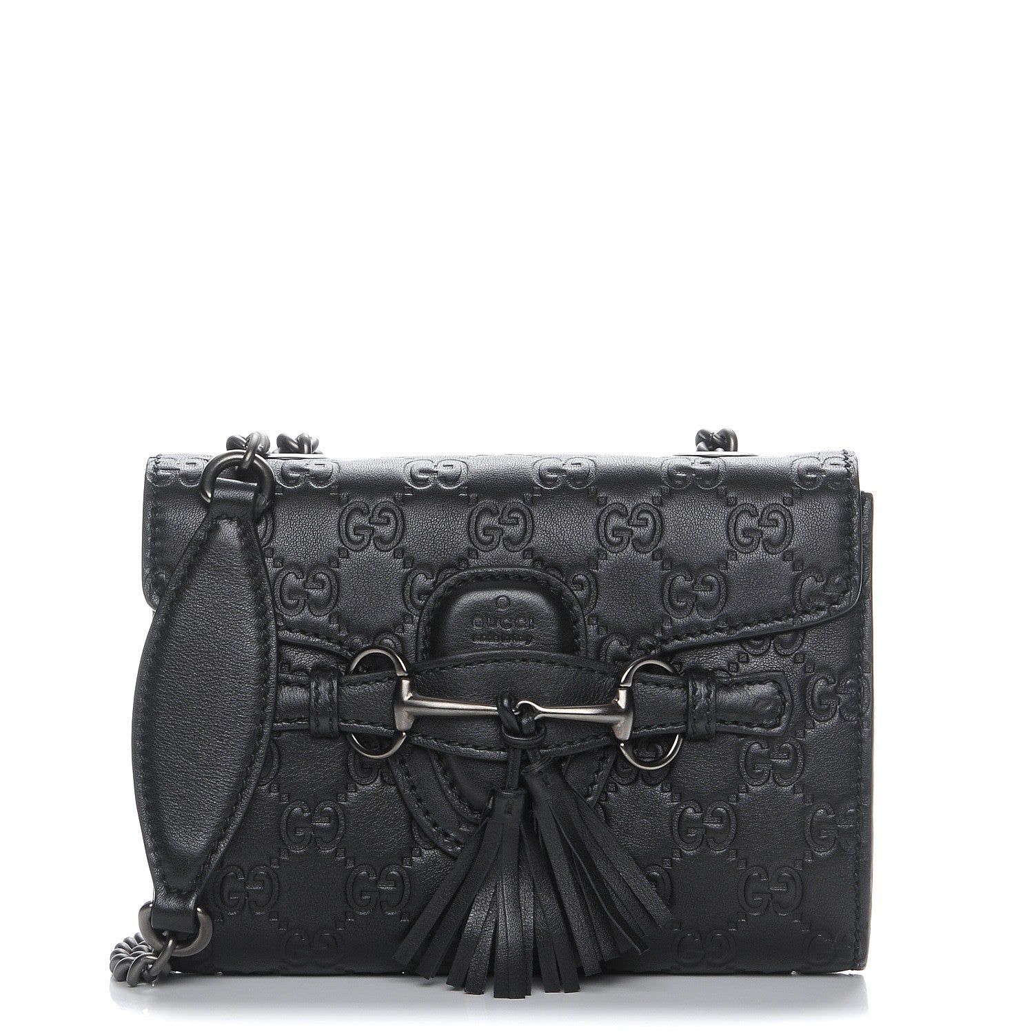Gucci Guccissima Mini Emily Shoulder Bag Black 1 of 8