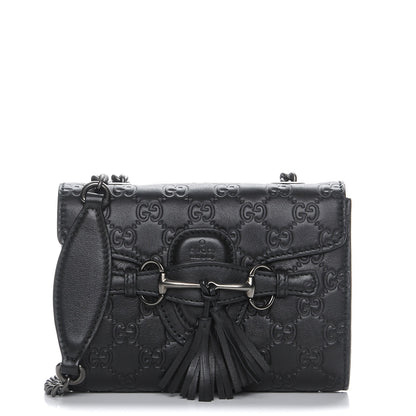 Gucci Guccissima Mini Emily Shoulder Bag Black 1 of 8