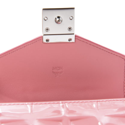 MCM Diamond Patent Patricia Round Crossbody Bag Salmon Rose 10 of 12