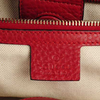 Gucci Calfskin Large Bamboo Shopper Tote Red 6 of 7