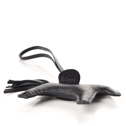Hermes Milo Lambskin Grigri Rodeo Horse Bag Charm PM So Black 3 of 5