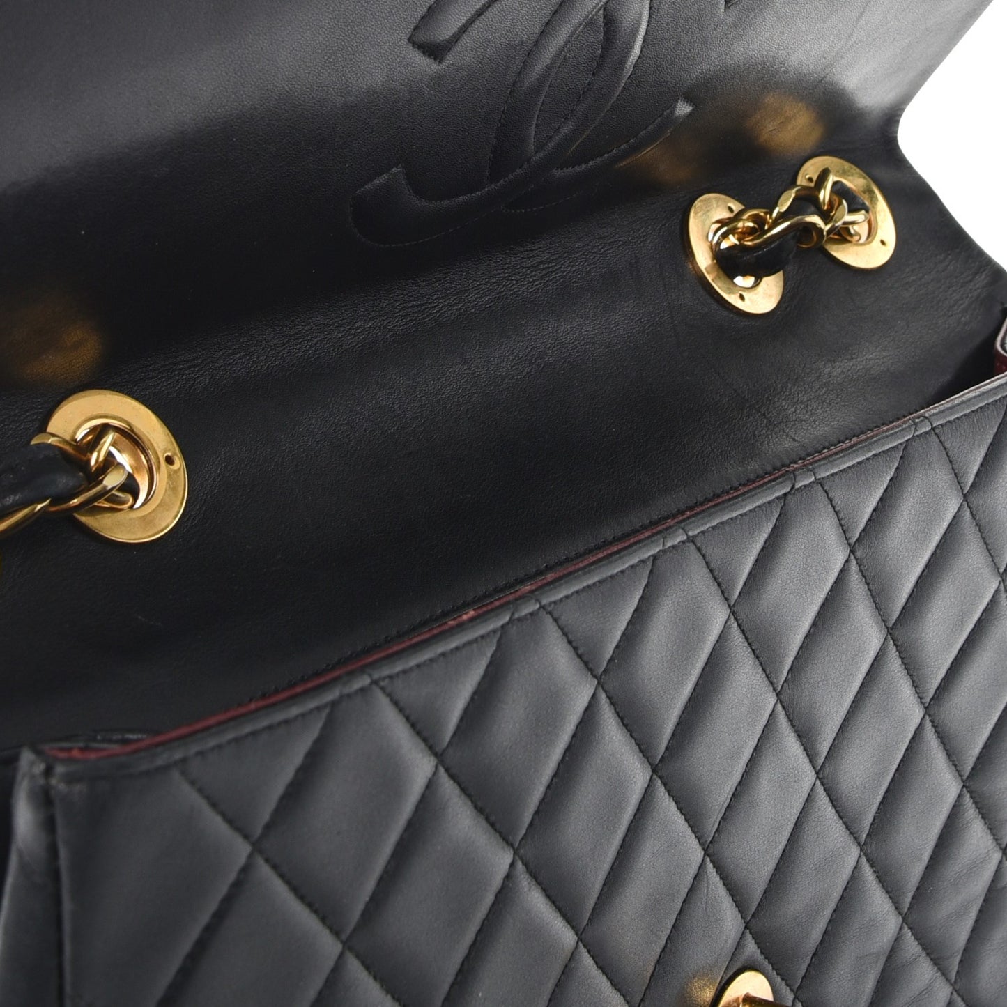 Lambskin Quilted XL Jumbo Single Flap Black