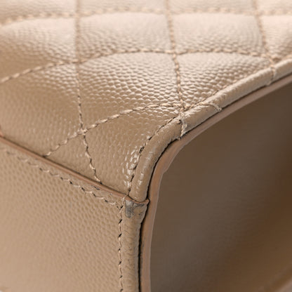 Saint Laurent Grain De Poudre Textured Mixed Matelasse Medium Triquilt Monogram Satchel Dark Beige 9 of 23