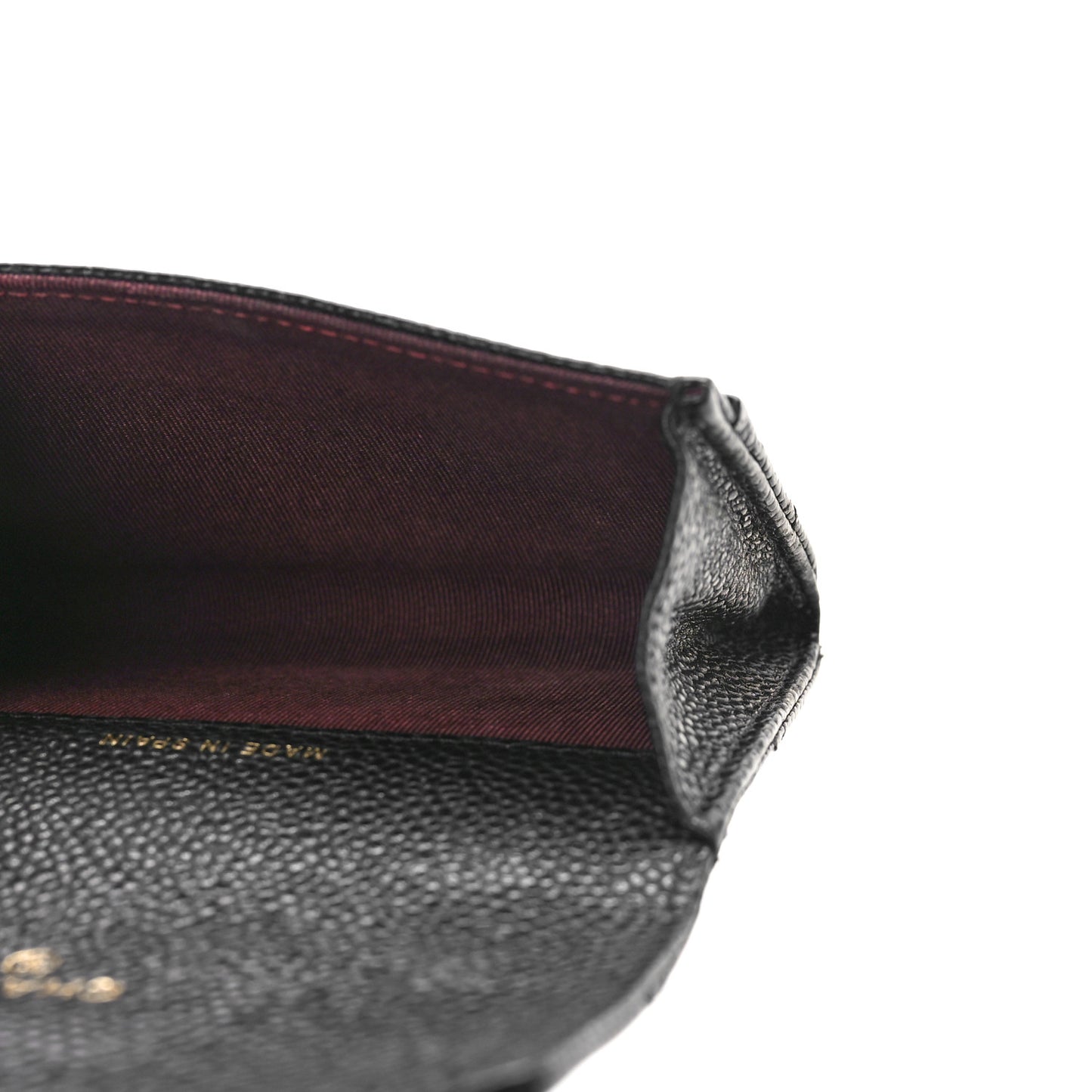 Caviar Quilted Flap Card Holder Black