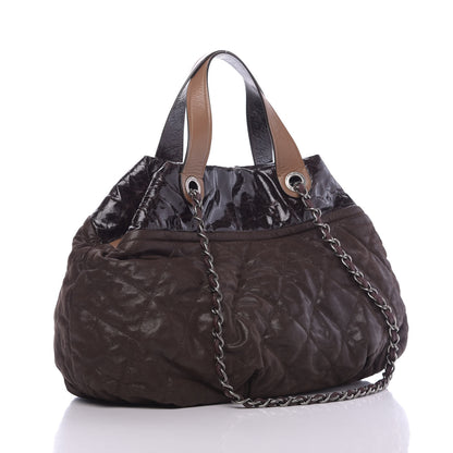 Chanel Iridescent Calfskin Quilted Large In The Mix Tote Dark Brown 3 of 12