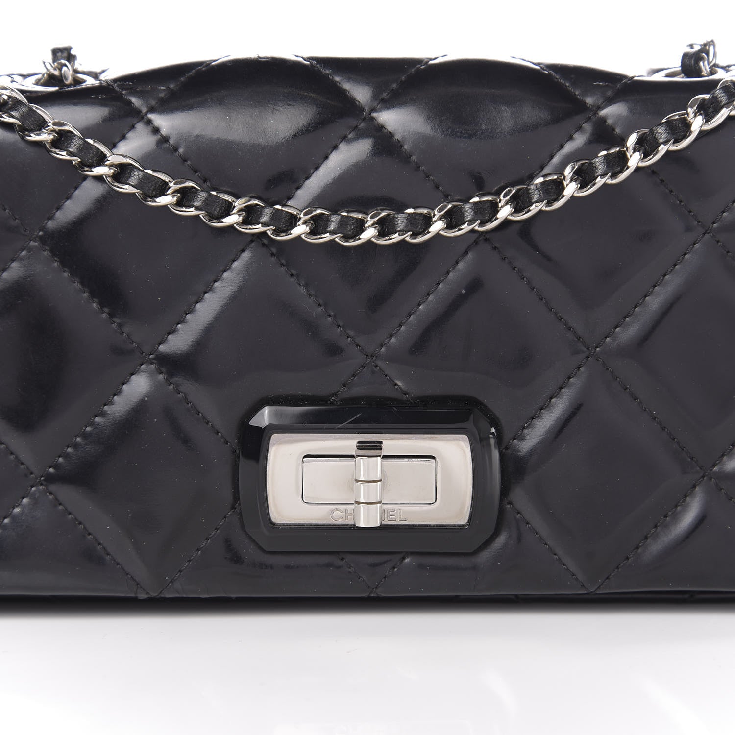Chanel Patent Quilted Mademoiselle East West Flap Black 13 of 13