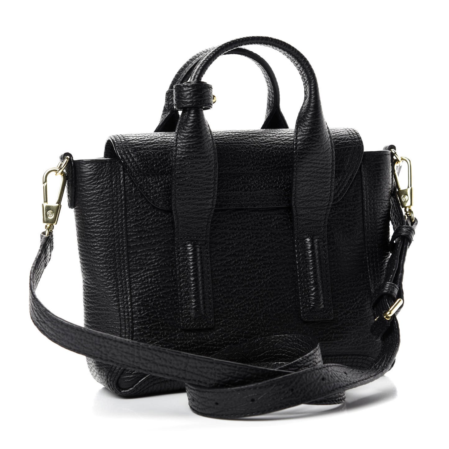 3.1 Textured Calfskin Mini Pashli Satchel Black
