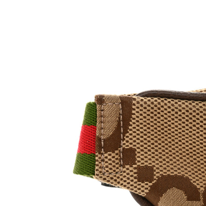 Gucci Monogram Jumbo GG Textured Dollar Calfskin Web Belt Bag Camel Ebony New Acero 11 of 11