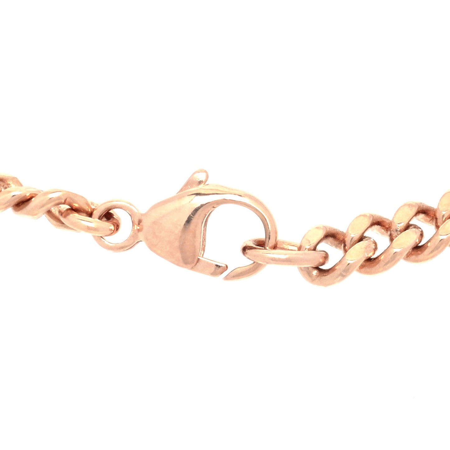 18K Rose Gold Diamond Micro Link ID Chain Bracelet