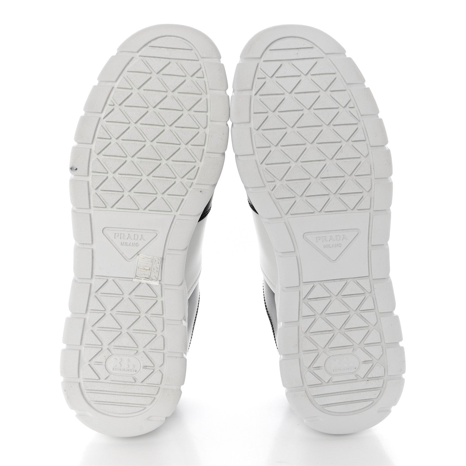 Prada Vitello Rois Metal Triangle Logo Mens Sneakers 10 White Black 5 of 9