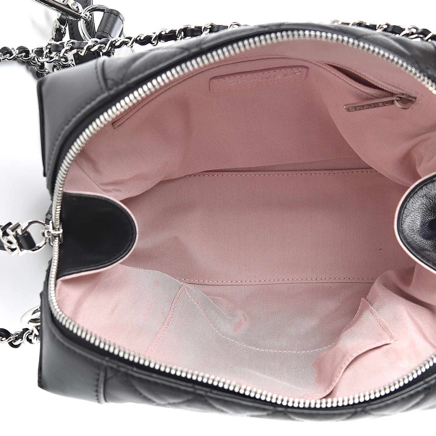 Lambskin Quilted Messenger Bag Black