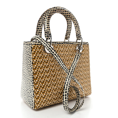 Christian Dior Snakeskin Wicker Medium Lady Dior Beige Multicolor 3 of 10