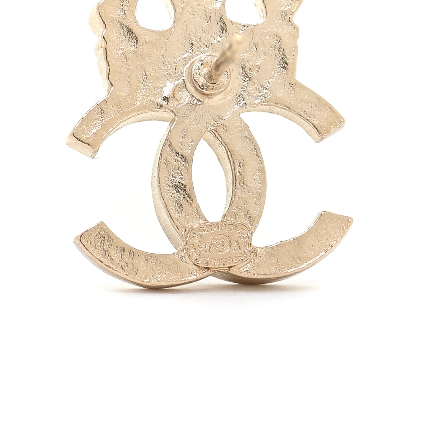Crystal CC Crown Earrings Gold