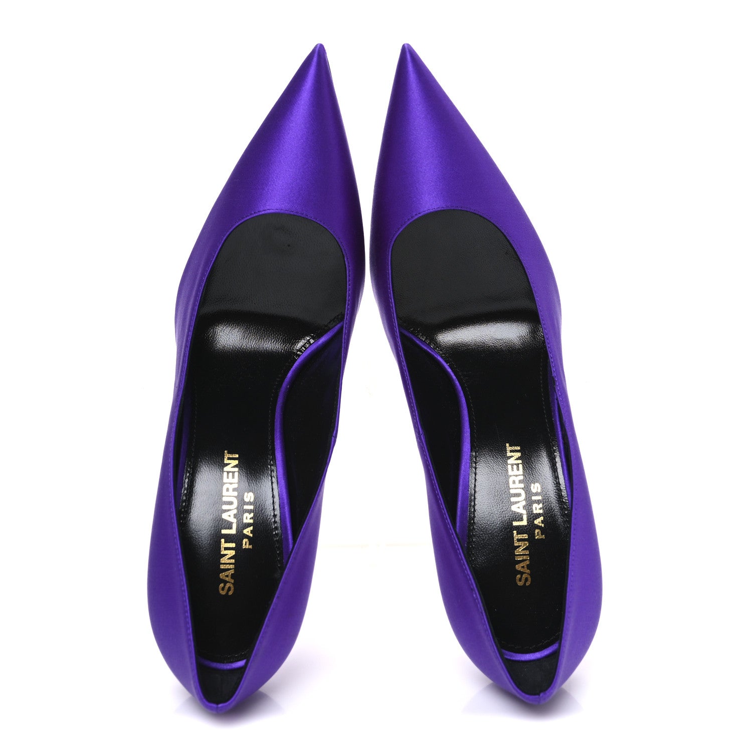 Saint Laurent Satin Crepe Marylin 110 Pumps 35.5 Violet 2 of 11