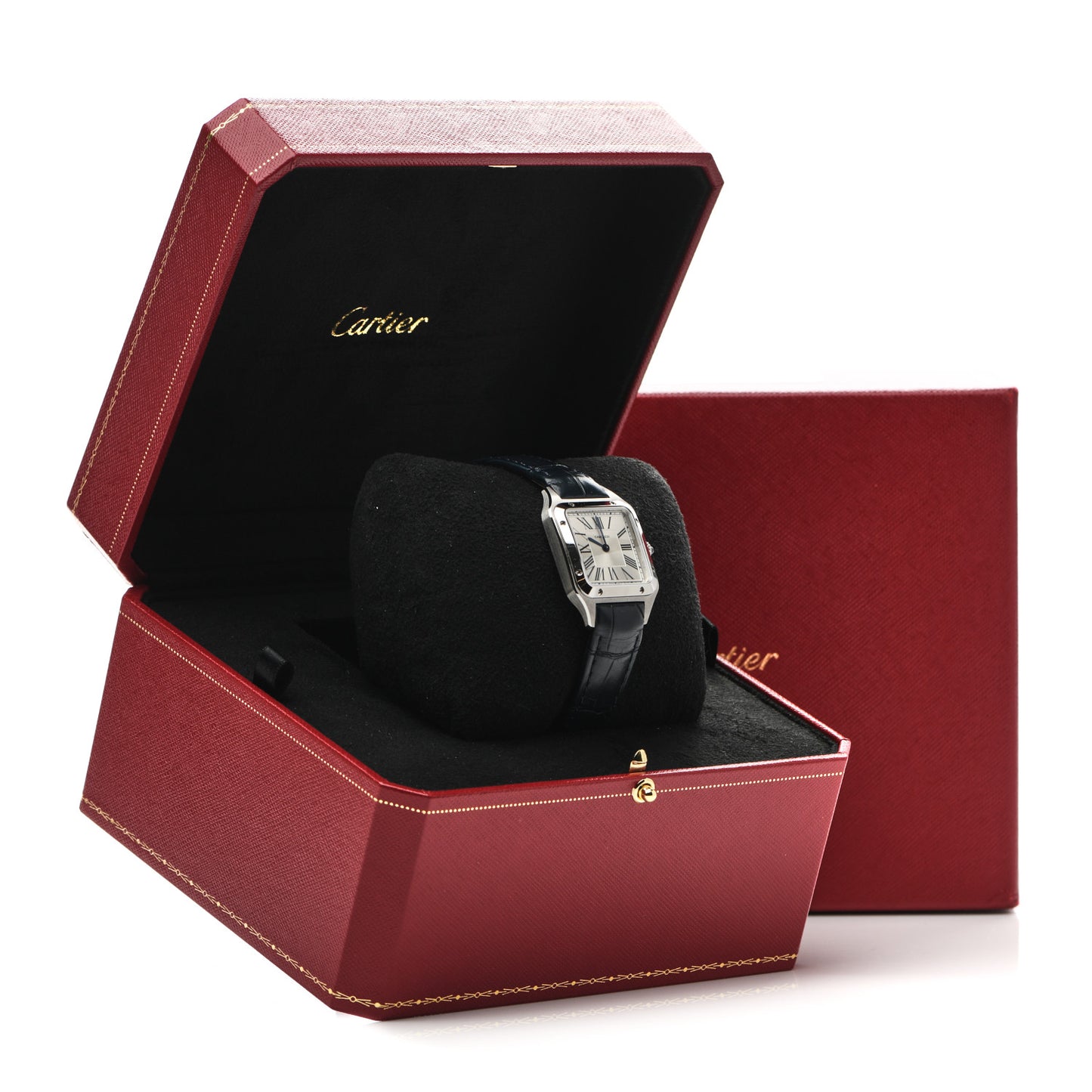 Stainless Steel Alligator 27.5mm Santos Dumont Quartz Watch