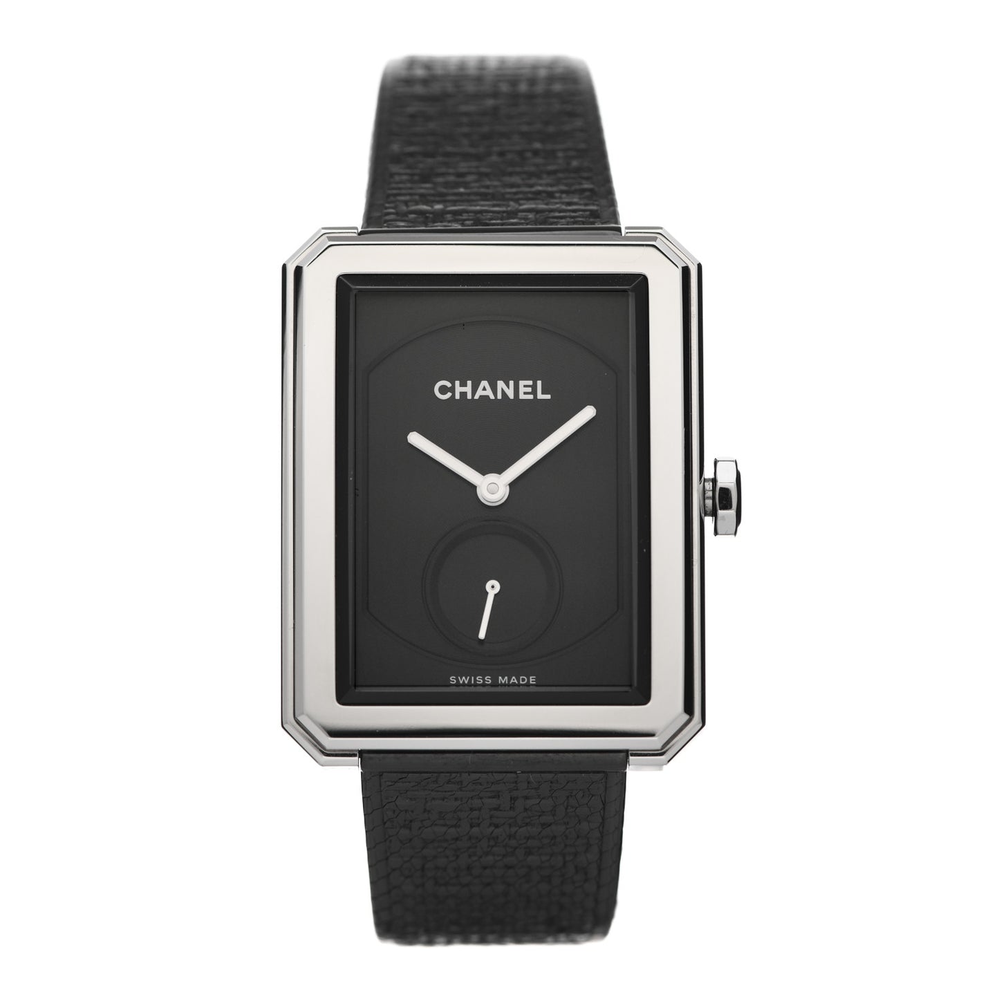 Stainless Steel Calfskin 29mm Boy-Friend Tweed Manual Winding Watch Black